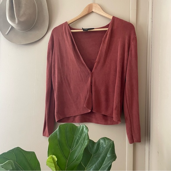 90s/00s 2-piece Colette Mordo Silk Cardigan & Mid-Elbow Length Ribneck Sweater - Picture 2 of 5